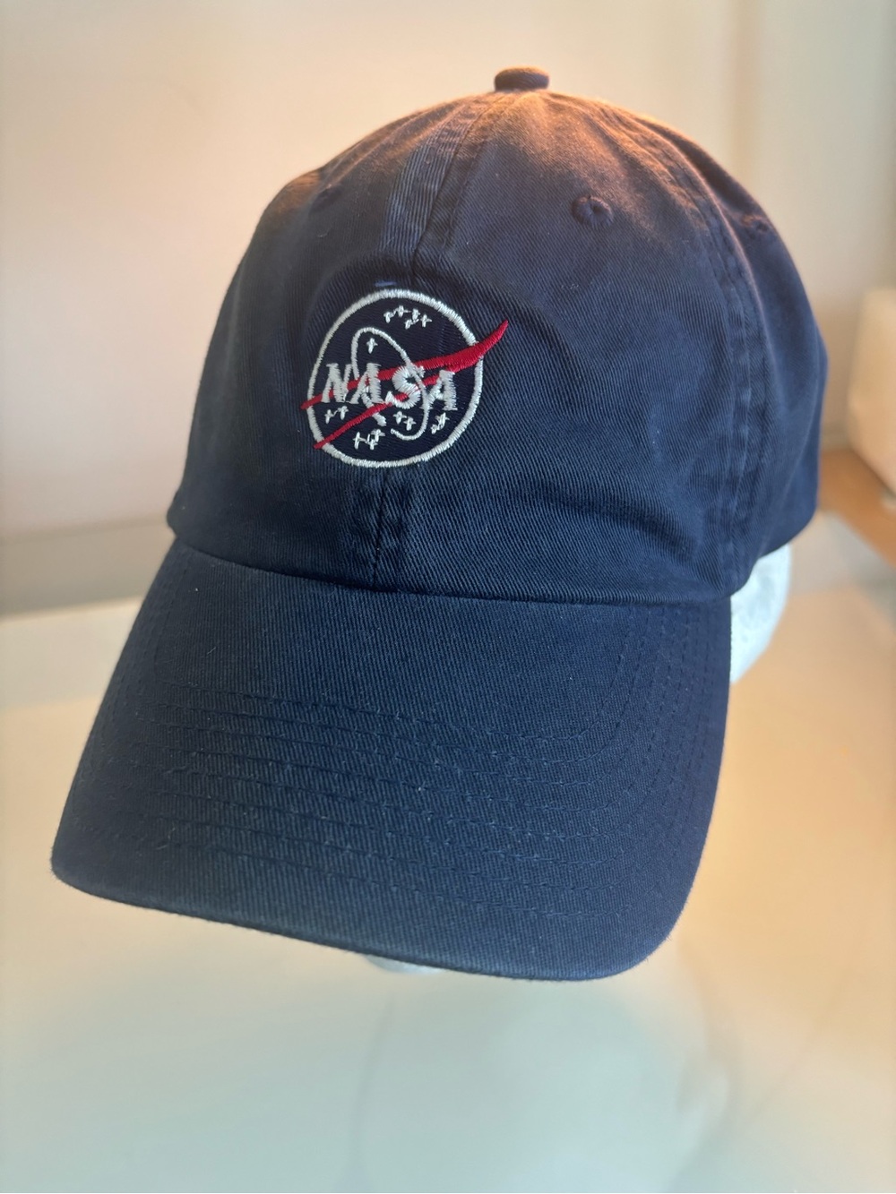 NASA Embroidered Navy Baseball Cap - Curved Brim Hat